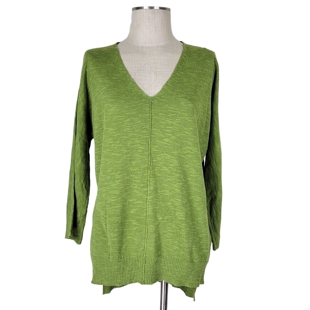 Eileen Fisher Top Size S Dolman Sleeves High Low Oversized Organic Linen Cotton